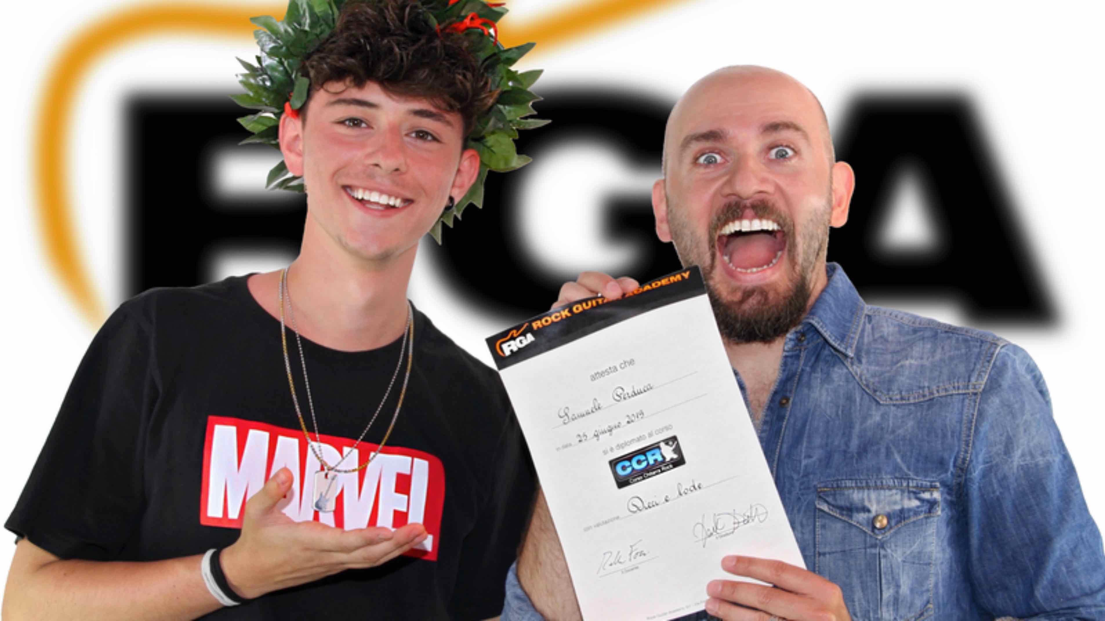 Samuele Perduca con il suo Maestro Roberto Fazari